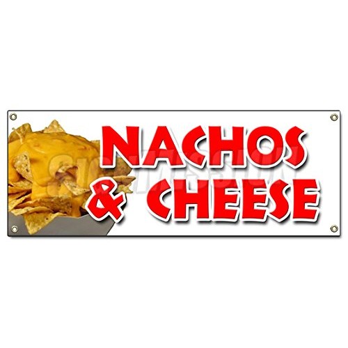 Nachos &Amp; Cheese Banner Sign Snack Melted Mexican Food Tacos Tex Mex