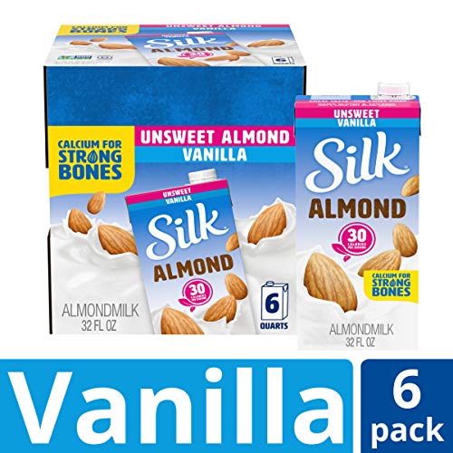 Silk Almond Milk, Unsweetened Vanilla, 32 Fluid Ounce Pack Of 6