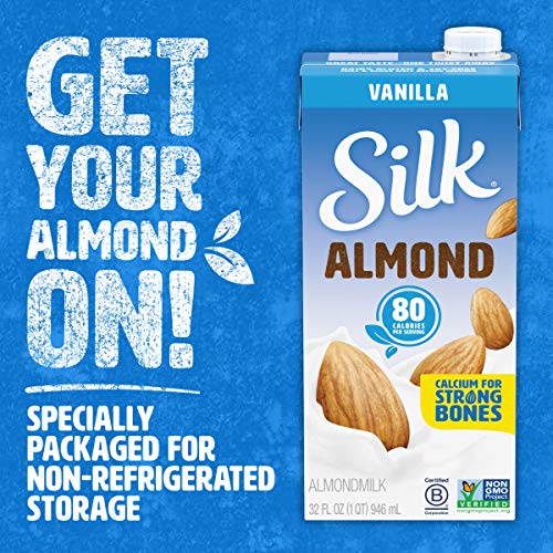 Silk Pure Almond Vanilla 32-Ounce Pack Of 6, Vanilla Flavored