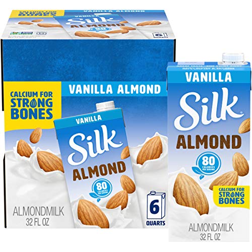 Silk Pure Almond Vanilla 32-Ounce Pack Of 6, Vanilla Flavored