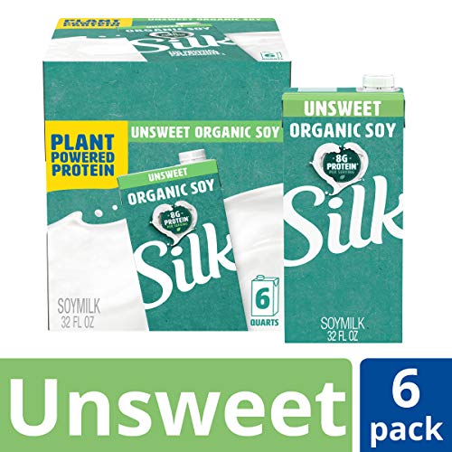 Silk Unsweetened Organic Soymilk, 32-Ounce Aseptic Cartons Pack