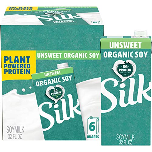 Silk Unsweetened Organic Soymilk, 32-Ounce Aseptic Cartons Pack
