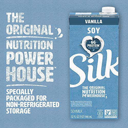 Silk Vanilla Soymilk 32-Ounce Aseptic Cartons Pack Of 6, Vanil