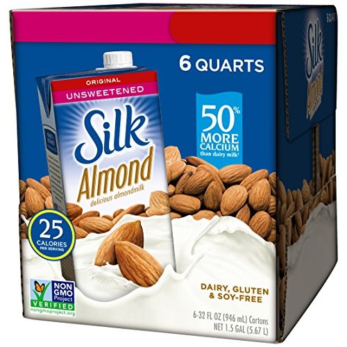Silk Almond Milk Unsweetened Original 32 Oz Pack Of 6 Shelf St