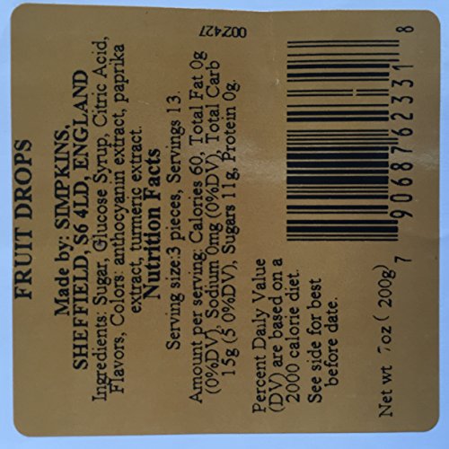 Simpkins Travel Sweet, Mixed Fruit Drops, One 200G Tin