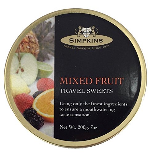 Simpkins Travel Sweet, Mixed Fruit Drops, One 200G Tin