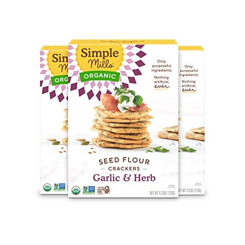 Garlic &Amp; Herb Crackers, Simple Mills Seed Crackers, Gluten Free,