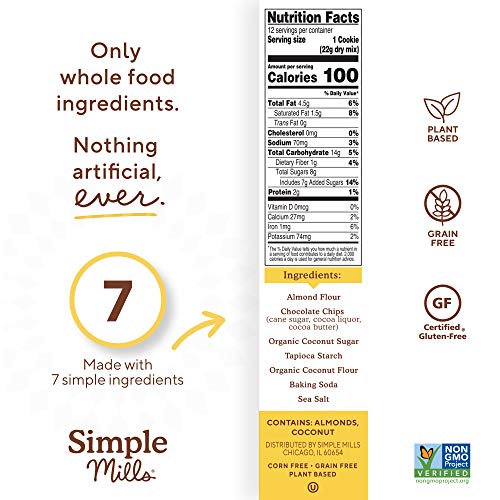 Simple Mills Almond Flour Baking Mix, Gluten Free Chocolate Chip
