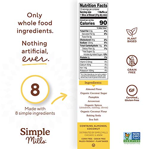 Simple Mills Almond Flour Baking Mix, Gluten Free Pumpkin Bread