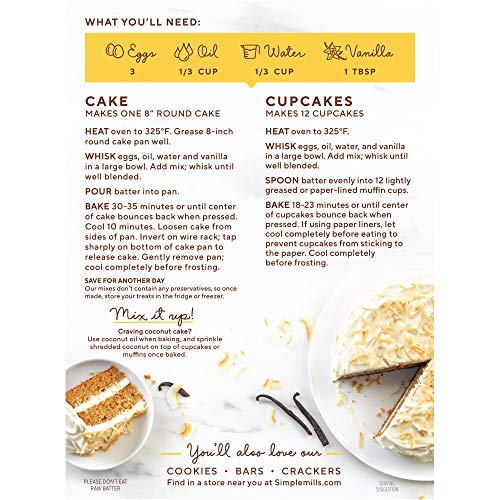 Simple Mills Almond Flour Baking Mix, Gluten Free Vanilla Cake M