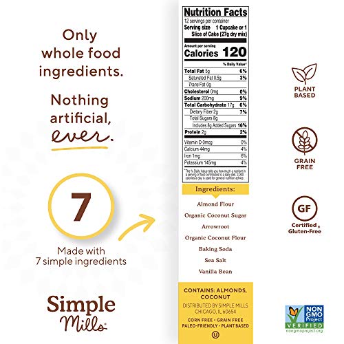 Simple Mills Almond Flour Baking Mix, Gluten Free Vanilla Cake M