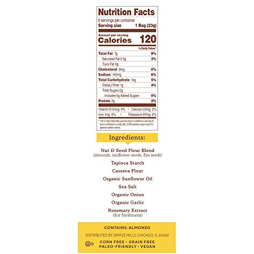 Simple Mills Almond Flour Cracker Snack Pack, Fine Ground Sea Sa