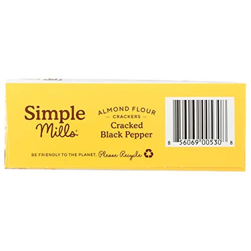 Simple Mills Almond Flour Crackers, Black Cracked Pepper, Gluten