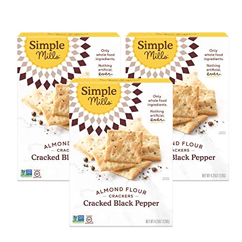 Simple Mills Almond Flour Crackers, Black Cracked Pepper, Gluten