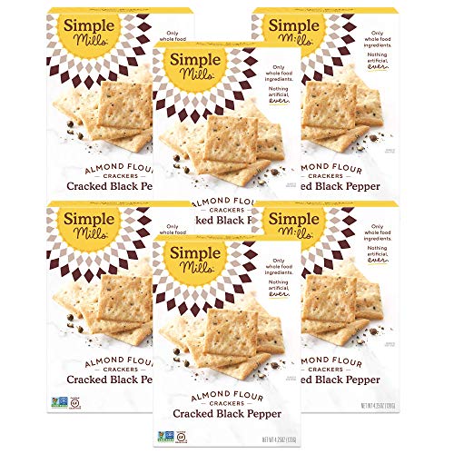 Simple Mills Almond Flour Crackers, Black Cracked Pepper, Gluten