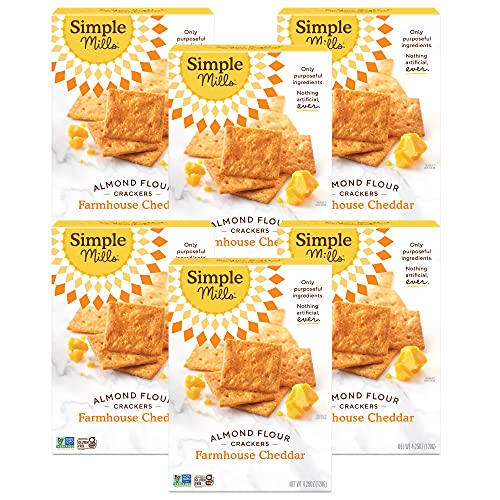 Simple Mills Almond Flour Crackers, Farmhouse Cheddar, 4.25 Ounc