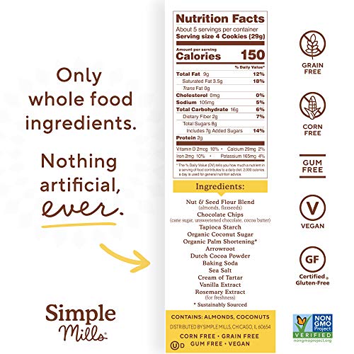 Simple Mills Almond Flour Double Chocolate Chip Cookies, Gluten