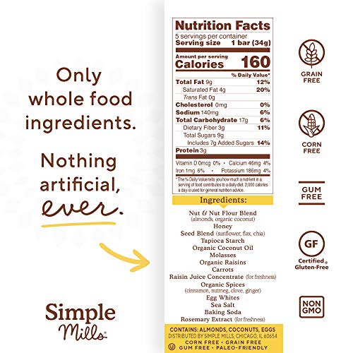 Simple Mills Almond Flour Snack Bars Spiced Carrot Cake With O