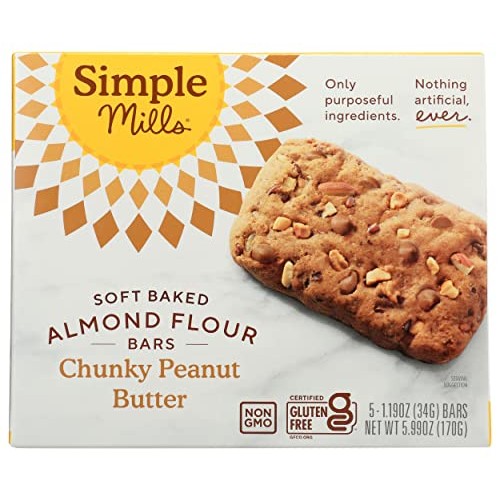 Simple Mills, Bar Chunky Peanut Butter Soft Baked, 5.99 Ounce