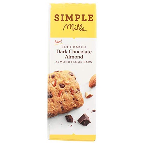 Simple Mills, Bar Dark Chocolate Almond Soft Baked, 6 Ounce