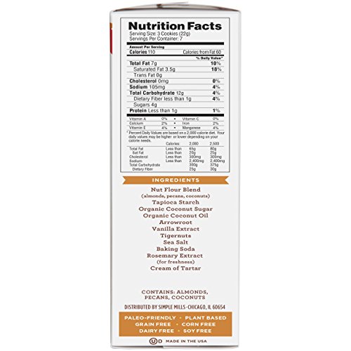Simple Mills Crunchy Cookies, Toasted Pecan, 5.5 Ounce, 3 Count