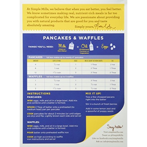 Simple Mills Almond Flour Mix, Pancake &Amp; Waffle, Naturally Glute
