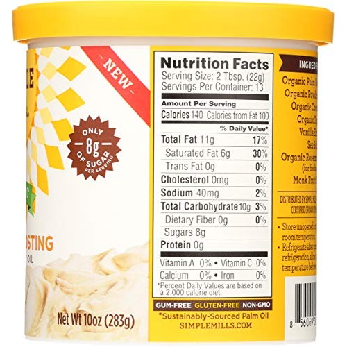 Simple Mills Organic Vanilla Frosting With Coconut Oil, Birthday