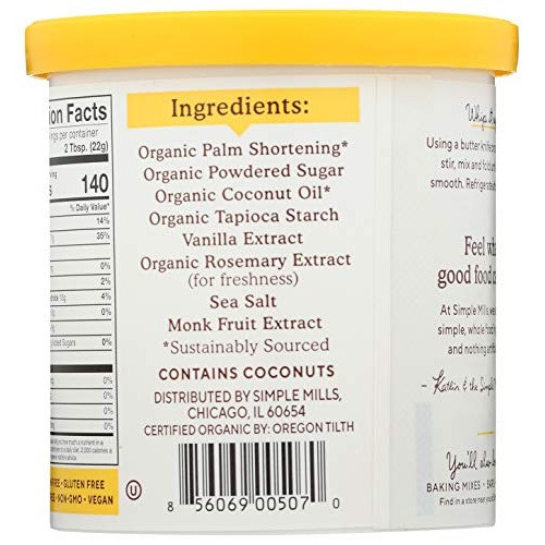 Simple Mills Organic Vanilla Frosting With Coconut Oil, Birthday