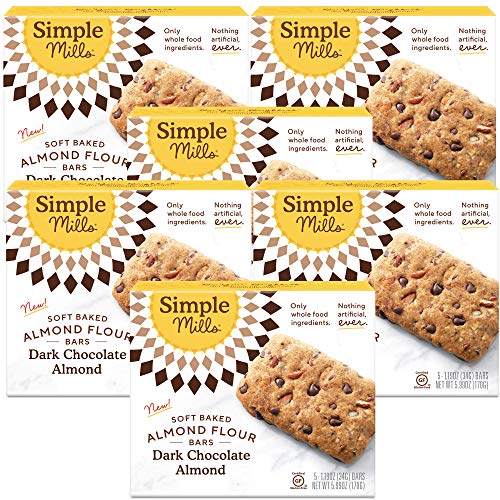 Simple Mills Soft Baked Almond Flour Bars Dark Chocolate Almond,