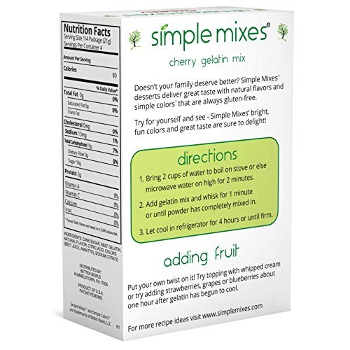 Simple Mixes Cherry Gelatin Pack