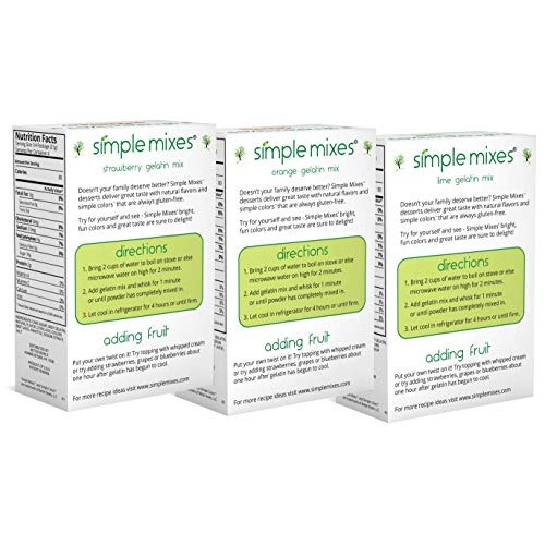 Simple Mixes Gelatin Variety Packs - Strawberry, Orange And Lime