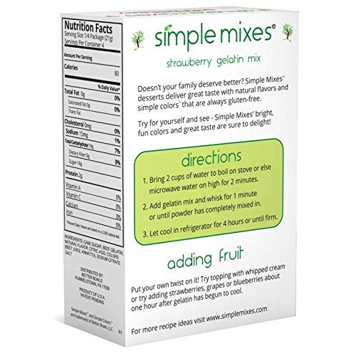 Simple Mixes Gelatin Variety Packs - Strawberry, Orange And Lime