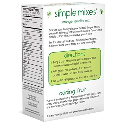 Simple Mixes Gelatin Variety Packs - Strawberry, Orange And Lime