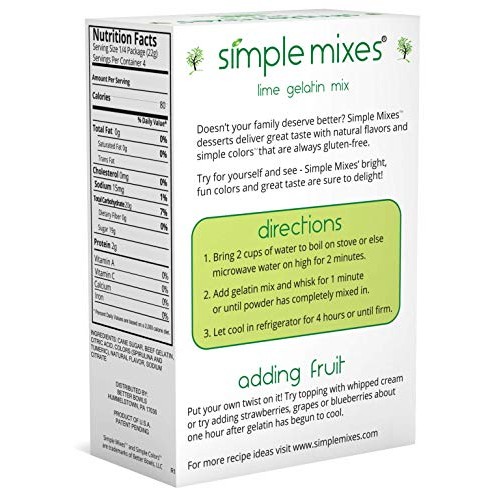 Simple Mixes Gelatin Variety Packs - Strawberry, Orange And Lime