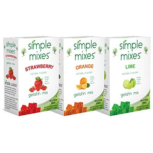 Simple Mixes Gelatin Variety Packs - Strawberry, Orange And Lime