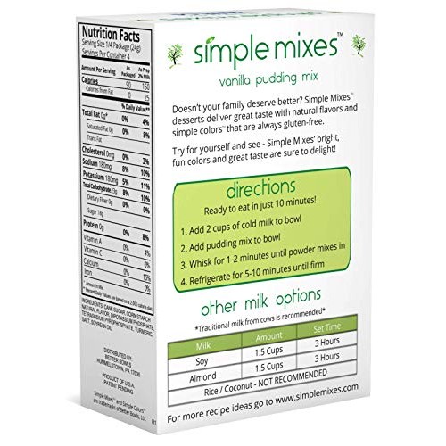 Simple Mixes Pudding Mix, Vanilla, 6 Count Parck Of 6