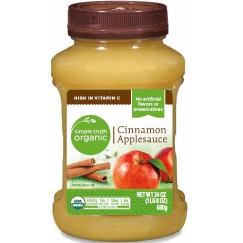 Simple Truth Usda Organic Cinnamon Applesauce 24 Oz. Bottle Pac