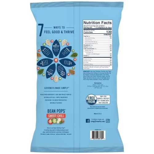 Simply 7, Bean Pop, Sweet Chili, 3.5 oz, 8 pack, Non-GMO, Nut-Fr...