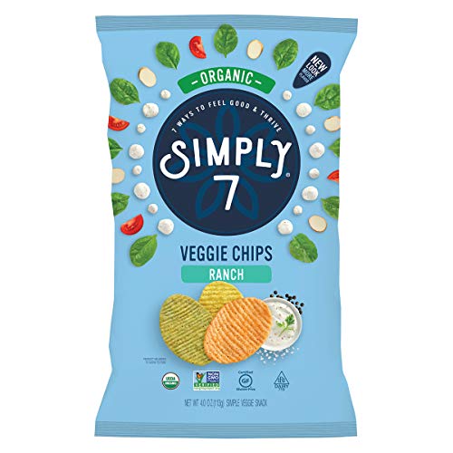 Simply 7 Organic Veggie Chips, Ranch, 4 Ounce Pack Of 12