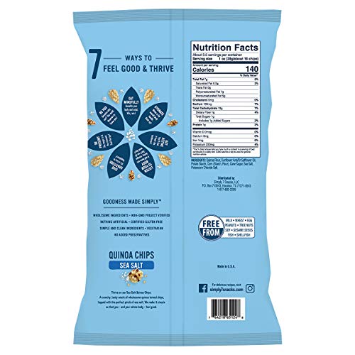 Simply7 Gluten Free Quinoa Chips, Sea Salt, 3.5 Ounce Pack Of 12 Simply7 Gluten Free Quinoa Chips, Sea Salt, 3.5 Ounce Pack Of 12