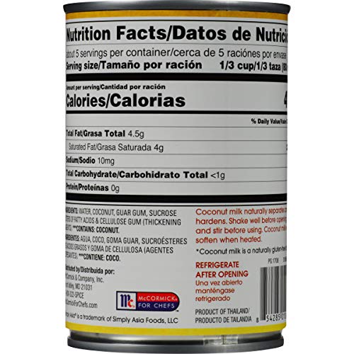 Simply Asia Unsweetened Coconut Milk, 13.66 Fl Oz