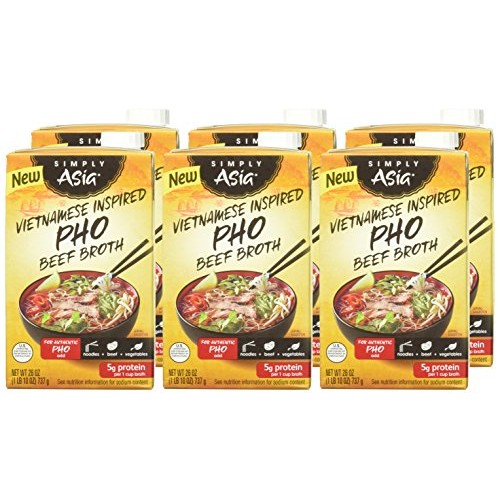 Simply Asia Vietnamese Inspired Pho Beef Broth, 26 Ounce, Pack Of 6