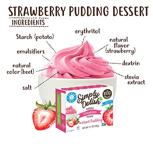 Simply Delish Natural Instant Strawberry Pudding - Sugar Free, N
