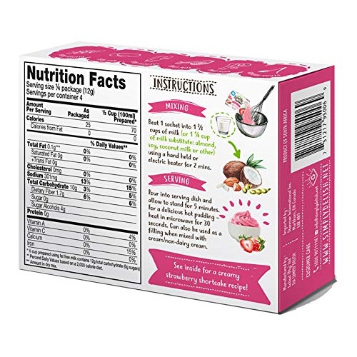 Simply Delish Natural Instant Strawberry Pudding - Sugar Free, N