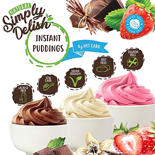 Simply Delish Natural Instant Strawberry Pudding - Sugar Free, N