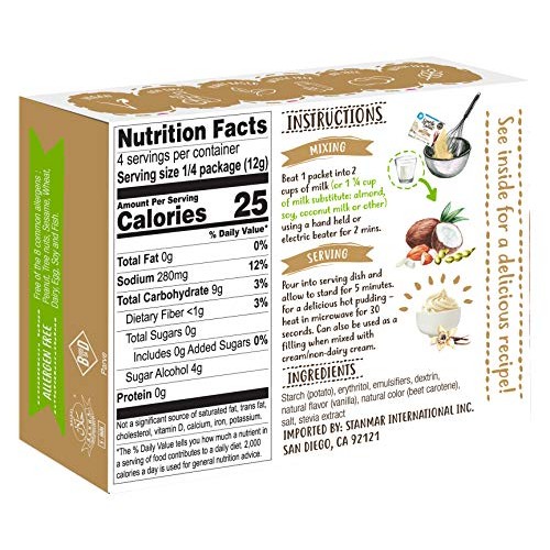 Simply Delish Natural Instant Vanilla Pudding - Sugar Free, Non