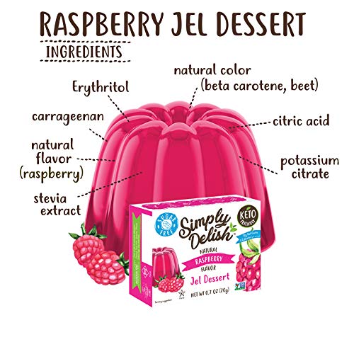 Simply Delish Natural Raspberry Jel Dessert - Sugar Free, Non Gm