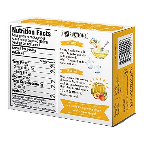 Simply Delish Jel Desserts, Peach, 0.7 Ounce Pack Of 6