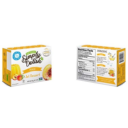 Simply Delish Jel Desserts, Peach, 0.7 Ounce Pack Of 6