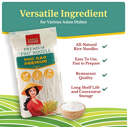 Premium Pho Rice Stick Noodles Simply Food - Restaurant Quality,